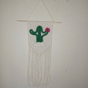 Macrame Cactus Wall Hanging: Boho Home Decor, Fiber Art